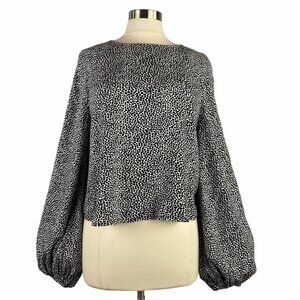 AFRM Animal Ditsy Print Bishop Sleeve Top XL